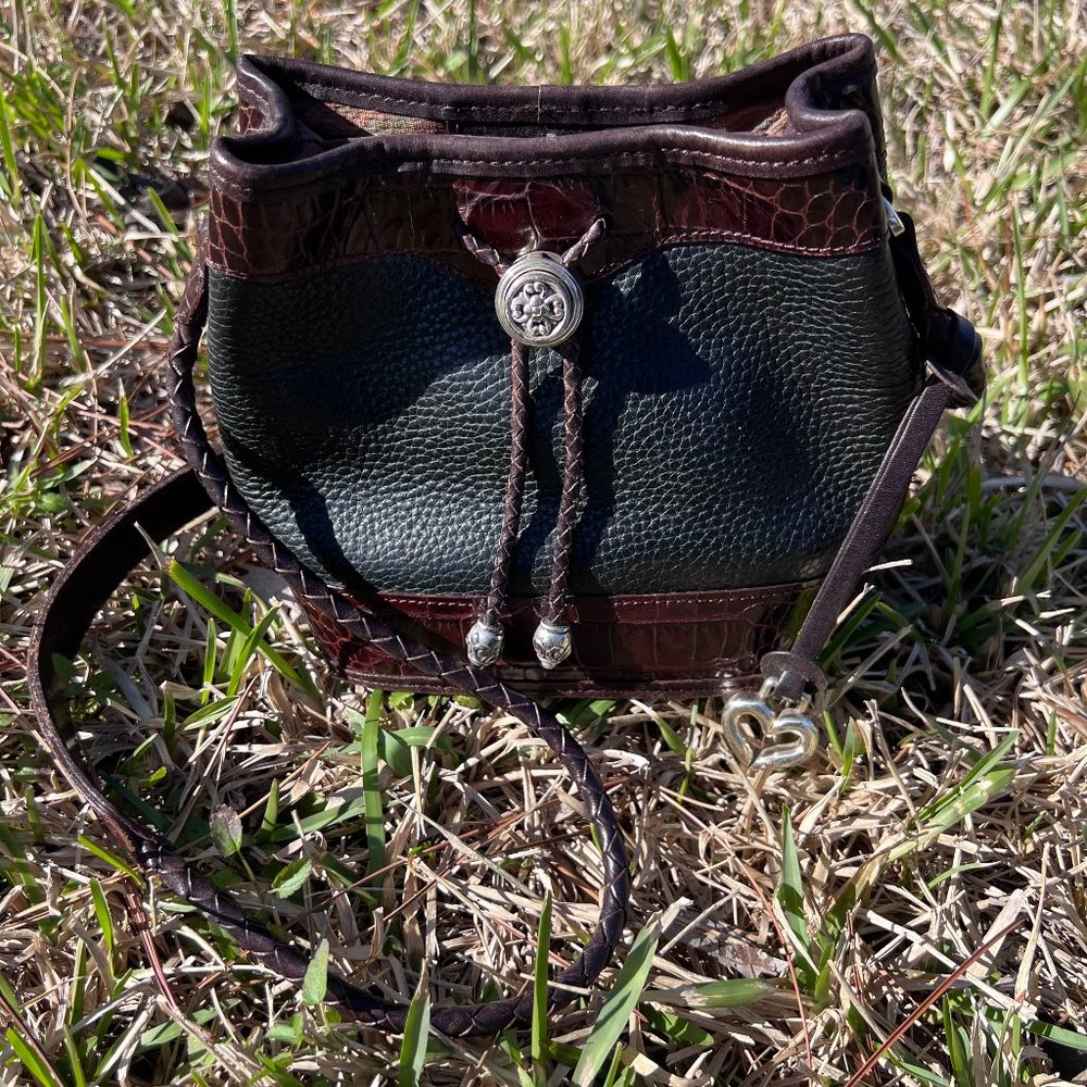 Vintage Brighton Leather Drawstring Bucket Purse